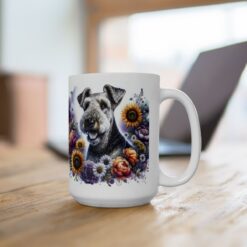 Airedale Terrier in Flowers 15oz Mug - Lifestyle