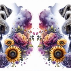 Airedale Terrier in Flowers 15oz Mug - Render