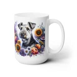 Airedale Terrier in Flowers 15oz Mug - Right