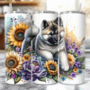 Akita in Flowers 20oz Tumbler - Lifestyle