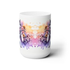 Alaskan Malamute in Flowers 15oz Mug - Front