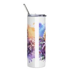 Alaskan Malamute in Flowers 20oz Tumbler - Back