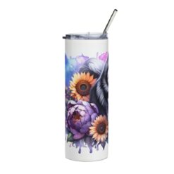 Alaskan Malamute in Flowers 20oz Tumbler - Left
