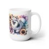 American Eskimo Dog in Flowers 15oz Mug - Right