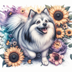 American Eskimo Dog in Flowers 20oz Tumbler - Render