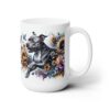 American Staffordshire Terrier in Flowers 15oz Mug - Right