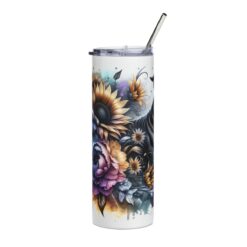 American Staffordshire Terrier in Flowers 20oz Tumbler - Left