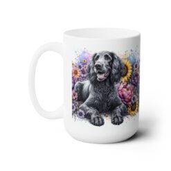 American Water Spaniel in Flowers 15oz Mug - Left