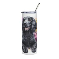 American Water Spaniel in Flowers 20oz Tumbler - Front