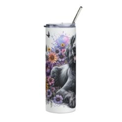 American Water Spaniel in Flowers 20oz Tumbler - Left