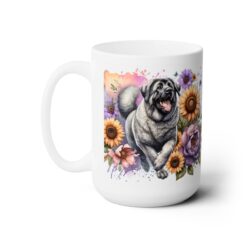Anatolian Shepherd Dog in Flowers 15oz Mug - Left