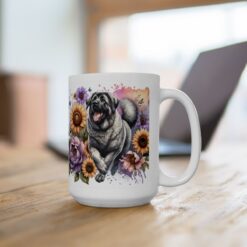 Anatolian Shepherd Dog in Flowers 15oz Mug - Lifestyle