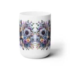 Australian Cattle Dog in Flowers 15oz Mug - Front