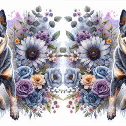 Australian Cattle Dog in Flowers 15oz Mug - Render