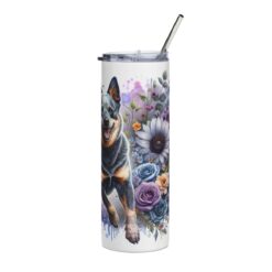 Australian Cattle Dog in Flowers 20oz Tumbler - Right
