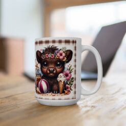 Baby Highland Cow Lazy Summer Days 15oz Mug - Lifestyle