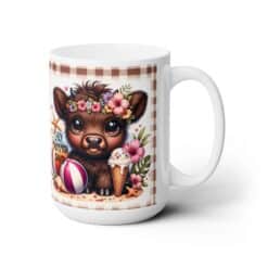 Baby Highland Cow Lazy Summer Days 15oz Mug - Right