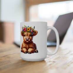 Baby Highland Cow Spring 15oz Mug - Lifestyle