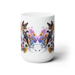 Basenji in Flowers 15oz Mug - Front