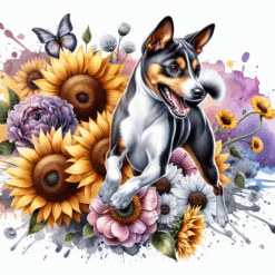 Basenji in Flowers 20oz Tumbler - Render