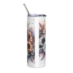 Basset Hound in Flowers 20oz Tumbler - Back