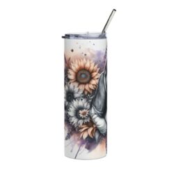 Basset Hound in Flowers 20oz Tumbler - Left