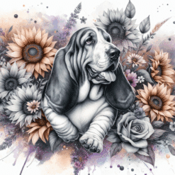 Basset Hound in Flowers 20oz Tumbler - Render