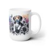Beagle in Flowers 15oz Mug - Right