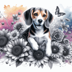 Beagle in Flowers 20oz Tumbler - Render