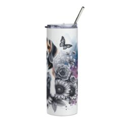 Beagle in Flowers 20oz Tumbler - Right