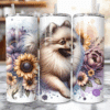 Beige Pomeranian in Flowers 20oz Tumbler - Lifestyle