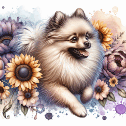 Beige Pomeranian in Flowers 20oz Tumbler - Render