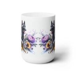 Belgian Malinois in Flowers 15oz Mug - Front