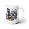 Belgian Malinois in Flowers 15oz Mug - Right