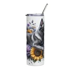 Belgian Malinois in Flowers 20oz Tumbler - Front
