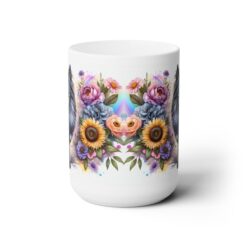 Belgian Tervuren in Flowers 15oz Mug - Front