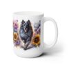 Belgian Tervuren in Flowers 15oz Mug - Right