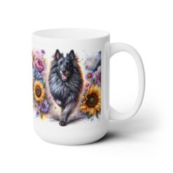 Belgian Tervuren in Flowers 15oz Mug - Right
