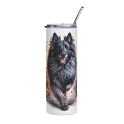 Belgian Tervuren in Flowers 20oz Tumbler - Front