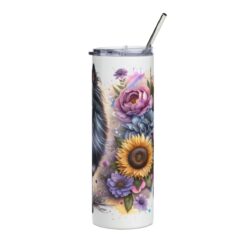 Belgian Tervuren in Flowers 20oz Tumbler - Right