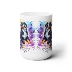 Bernese Mountain Dog in Flowers 15oz Mug - Front