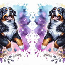 Bernese Mountain Dog in Flowers 15oz Mug - Render