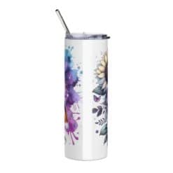 Bernese Mountain Dog in Flowers 20oz Tumbler - Back