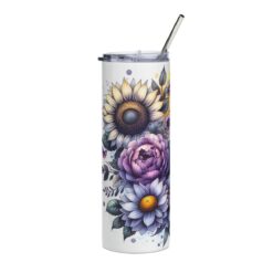 Bernese Mountain Dog in Flowers 20oz Tumbler - Left