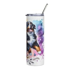 Bernese Mountain Dog in Flowers 20oz Tumbler - Right