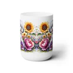 Bichon Frise in Flowers 15oz Mug - Front