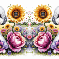 Bichon Frise in Flowers 15oz Mug - Render