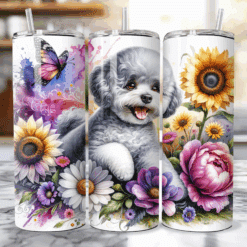 Bichon Frise in Flowers 20oz Tumbler