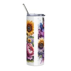 Bichon Frise in Flowers 20oz Tumbler - Back