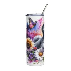 Bichon Frise in Flowers 20oz Tumbler - Left